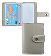 GAUENEEN Leather Business Card Holder, 26 Card Slots, RFID Blocking Secure Professional Card Orga...