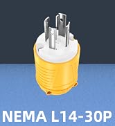 NEMA L14-30P Generator Locking Plug Twist/Turn Locking Male Connector Repair Extension Cord End