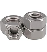 4Pcs Stainless Steel Hex Nuts, M10 x 1.25mm Stainless Steel Hand Thread Hex Nut Metric Thread Han...