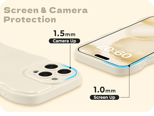 wave frame case wavy cute case beige case girly case Aesthetic Phone Case slim case thin case
