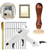 YOLAKIS Frame Wax Seal Stamp Kit,with Glue Gun & 20 Clear Wax Seal Sticks Sealing Stamp Kit 3D Em...