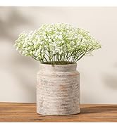 Ceramic Flower Vase 7.5 inch Farmhouse Rustic Vase for Home Decor Handcrafted Pottery Terracotta ...