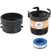 TonGass RV Sewer Pipe Adapter 3" Rotating Rigid Bayonet Adapter with Male Thread & Hooks, Termina...