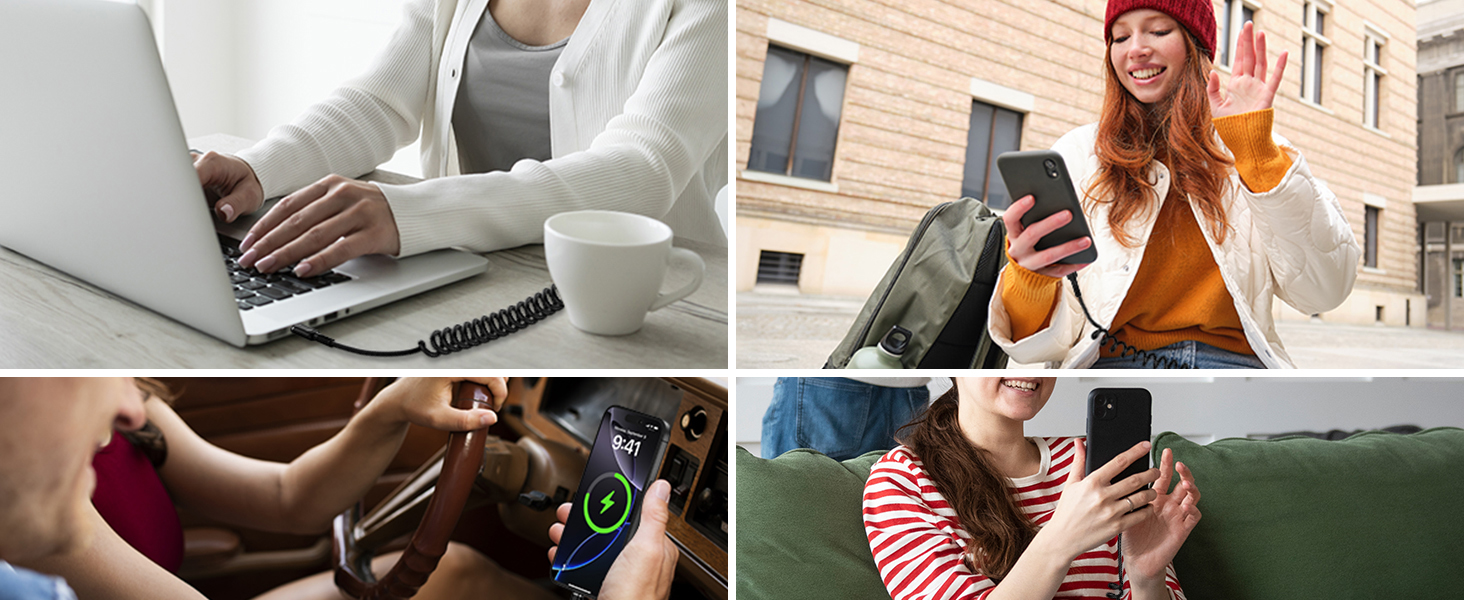 iphone 16e cord car charger adapter usb-c coiled cable samsung galaxy s25 ultra a56 a36 a26 a16