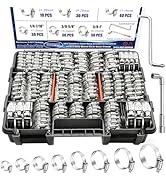 maierke 202PCS 304 Stainless Steel Hose Clamps Assortment Kit,Metal Adjustable 1/4"-2"(6-51mm) Wo...