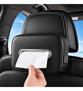 Leather Car Tissue Holder, Extra Large Tissue Holder for Car, Fits 120–230 Count Rectangular Tiss...
