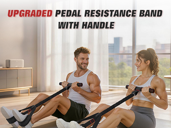 pedal resistance bands with handle