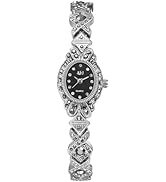 Avaner Women's Silver Wrist Watches: Rhinestones Analog Quartz Oval Bracelet Watches Bling Wristw...