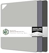 WK Flexible Plastic Cutting Boards for Kitchen, Cutting Board Mats Set of 3, Nonslip Cutting Boar...