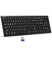 TECKNET Wireless Keyboard Rechargeable, 2.4G Ultra-Slim Full Size Wireless Keyboard, Quiet Typing...