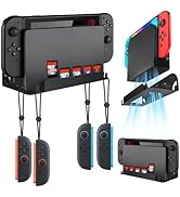 Wall Mount for Nintendo Switch 1/2/OLED, Metal Wall Mount for Switch 2 Accessories with 6 Joy-Con...