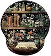 LIMKRIAN Mouse Pad with Wrist Rest, Goth Book Ergonomic Mouse Pad Wrist Support with Non-Slip Pai...