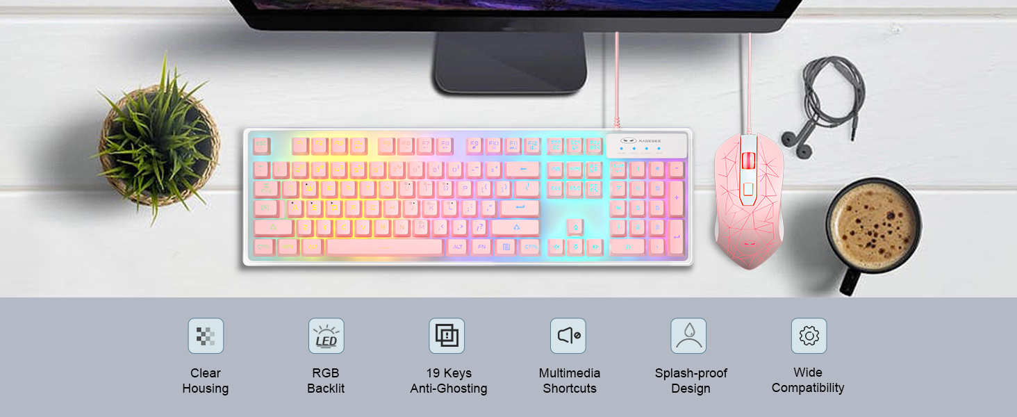 K1 RGB Gaming Keyboard with Clear Housing