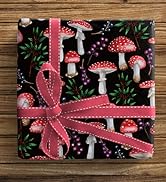 ZINTBIAL Mushroom Wrapping Paper for Kids Adults- Black White Funny Plant Gift Packaging for Spri...