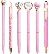 YOXMJDB Pink Pens for Women, 6 Pcs Cute Pens Ballpoint Pen Bulk, 1.0mm Medium Point Black Ink, Of...