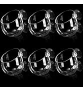 Hiceeden 6 Pack Aquatic Plant Cup with 2 Sunction Cup, Crystal Glass Aquarium Plant Pot Holder, R...