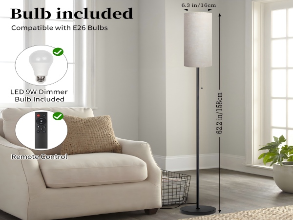 Corner Floor Lamp LED Lamp Smart Remote Control Music Standing Lamp Bedroom Living Room Gaming