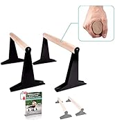 PULLUP & DIP Wooden Parallettes, Low or Medium Gymnastic Bars Handstand Bars with Ergonomical Woo...