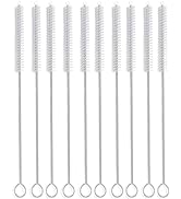 Straw Cleaner Brush Set, Stainless Steel Handle Straw Brush Set 10 Pack, Extra Long 10 inch Straw...