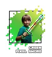 Fun Central LED Light Up Pixel 8-Bit Toy Sword for Kids - Green