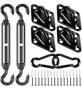 Sun Shade Sail Hardware Kit: 6 Inch 304 Stainless Steel Heavy Duty Sunshade Hardware for Rectangl...