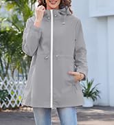 Zando Packable Rain Jacket Women Waterproof - Raincoat for Women Lightweight Hooded Outdoor Windb...