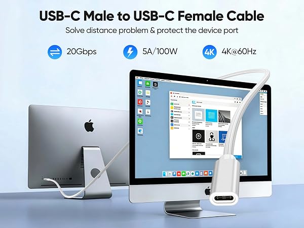 usb-c male to usb-c female cable