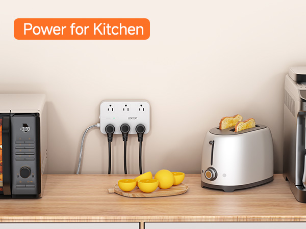 2 Prong Power Strip for Kitchen
