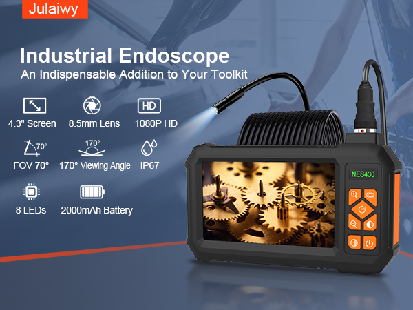 Industrial Endoscope Borescope Camera with Light Snake Camera Waterproof Sewer Inspection