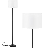 Modern Floor Lamp Simple Design with White Shade, Foot Pedal Switch, 60" Small Tall Lamps for Liv...