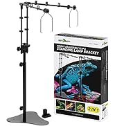 REPTI ZOO Reptile Dual Lamp Stand Adjustable Light Holder Lamp Hanging Bracket Metal Support for ...