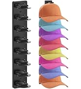 Eiito Hat Organizer for Baseball Caps, 1 Pack Strong Adhesive Hat Rack for Wall, Multilayer Hat S...