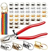 Bemaka 41Pcs Key Fob Hardware 1 Inch, Keychain Hardware Set, 4 Colors Keychain Making Kit with Gl...