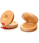 DOXISHRUKY Kids Musical Castanets Instrument, Set of 2 Wooden Finger Castanets for Kids, Baby Ins...