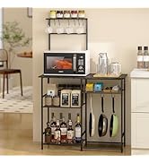 3IngSeagulls Baker's Rack for Kitchen with Storage, Microwave Stand with Adjustable Shelves, Kitc...