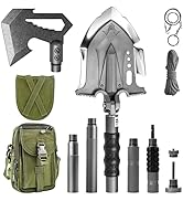 Zune Lotoo Survival Shovel Multitool with Axe, 29 in 1 Unbreakable Tactical Shovel Martensitic St...