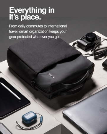 backpack showing organization