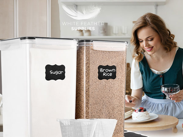 Large storage containers with lids for pantry Airtight food storage containers, sugar and flour