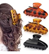 FLAREANN Large 4.3 Inch Glossy Jelly Claw Hair Clips for Women and Teens, Hair Claw with Strong H...