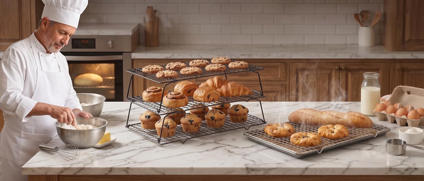 SCDGRW Baking Series: 3-tier & 4-tier Foldable Cooling Racks