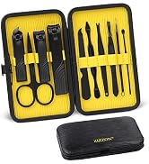 ZIZZON Travel Mini Manicure set Nail Clipper set 10 in 1 Stainless Steel Pedicure Care Grooming k...