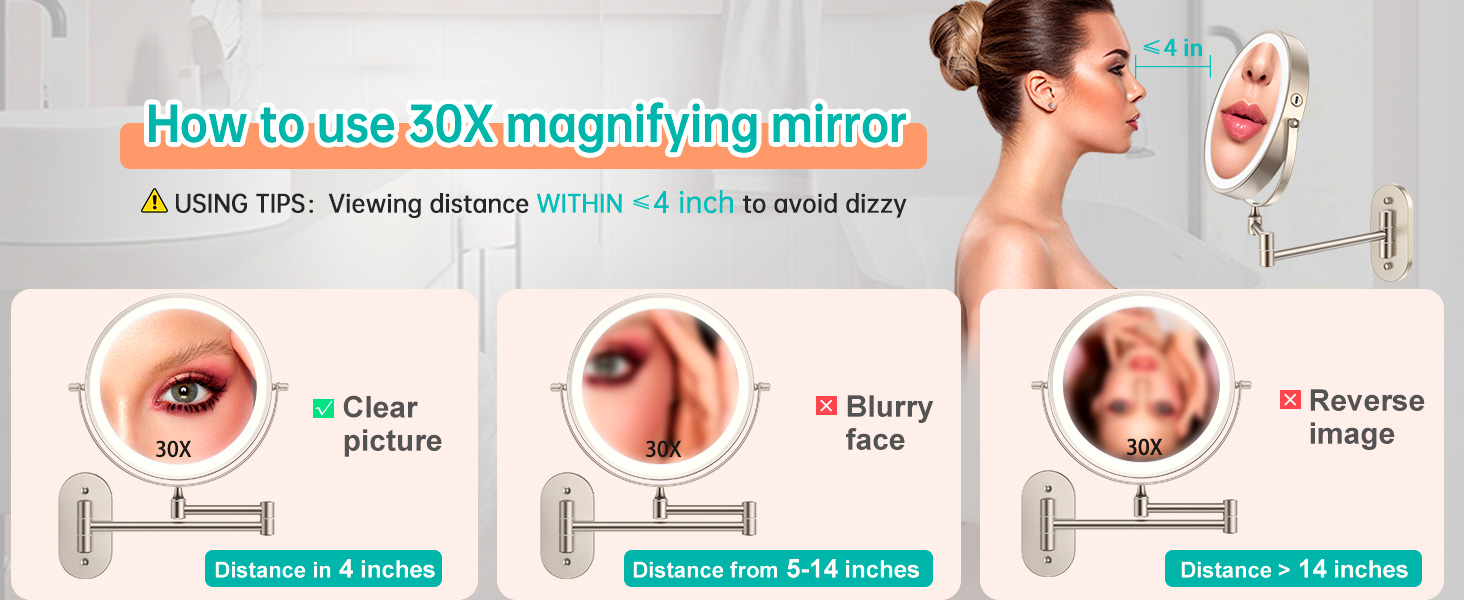 30x Magnifying Makeup Mirror