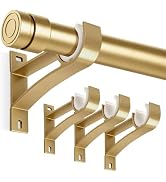 Curtain Rod Bracket, 4 Pack Curtain Rod Holders for Wall, Heavy Duty Single Rod Hooks Support Han...
