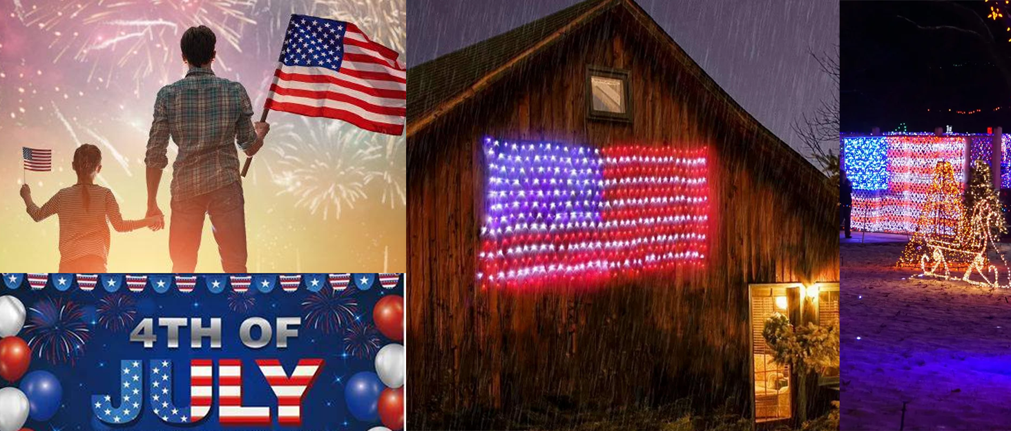 american flag lights outdoor