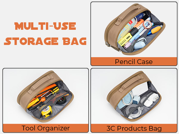 Tactical Extra Large Capacity Pencil Case for Men Adults Small Tool Bag Organizer for Office Travel