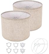 drum big lamp shades Set of 2 for table lamps – 13" Top x 13" Bottom x 10" High, Qvtekn Medium Be...