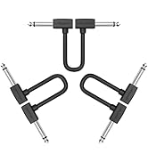 Augioth 6 Inch 3 Pack 15 cm Guitar Patch Cable 0.5 Ft 1/4 Right Angled TS Effect Pedal Cord