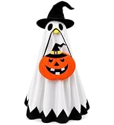 Snowbelle Porch Goose Halloween Costume Outfit – Ghost Cape, Witch Hat & Pumpkin Bag Set for Fall...