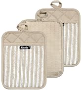 Alselo Silicone Pot Holders Set of 3 Heat Resistant & Non Slip Potholders, Professional Oven Hot ...