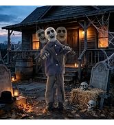 Halloween Animatronic 39in Zombie, Shaking Decorations with Creepy Sound | Standing Animated Deco...